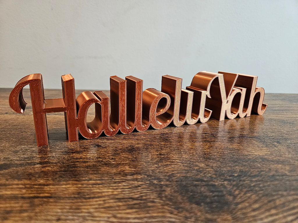 HalleluYah 3D Sign Décor | Set-Apart Israelite Home Accent | Hebrew Inspired Design