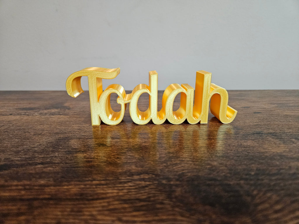 Todah 3D Sign Decor | Set-Apart Israelite Home Accent | Hebrew Inspired Design