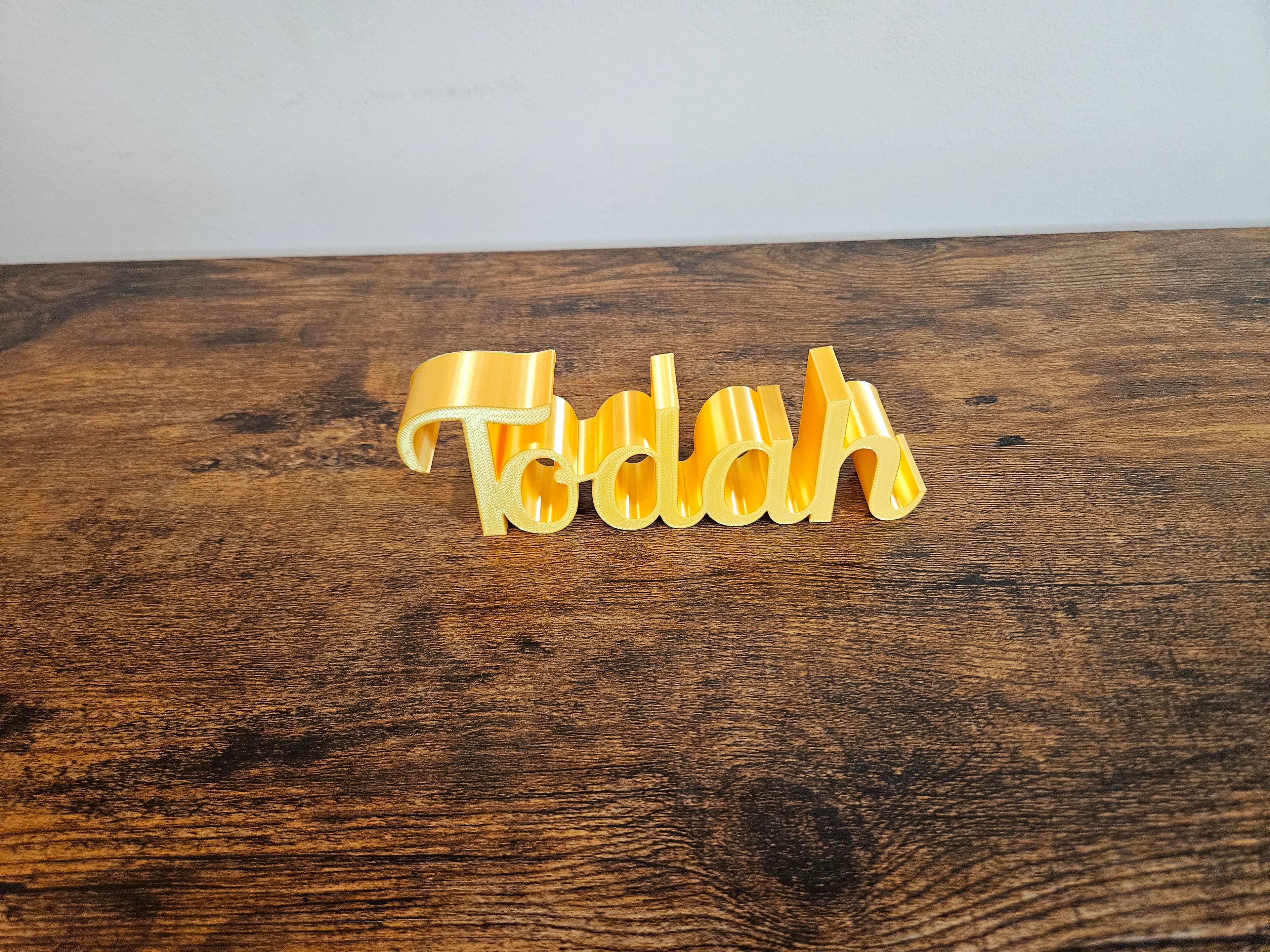 Todah 3D Sign Decor | Set-Apart Israelite Home Accent | Hebrew Inspired Design